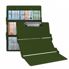 WhiteCoat Clipboard® Trifold - Army Green Pharmacy Edition